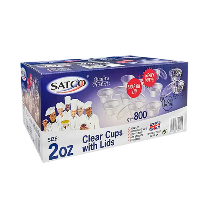 Satco Clear Cups and Lids 2oz